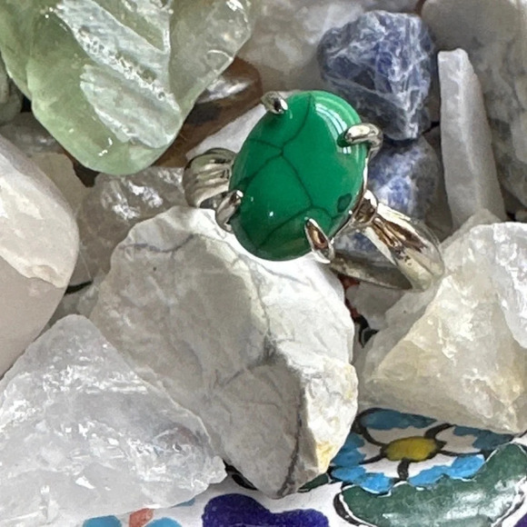 Turquoise and silver gem ring/Navajo turquoise ring/bohemian western style - Picture 1 of 5